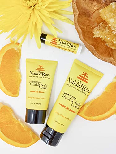 The Naked Bee hands applying lotion suggests quick absorption and everyday comfort.