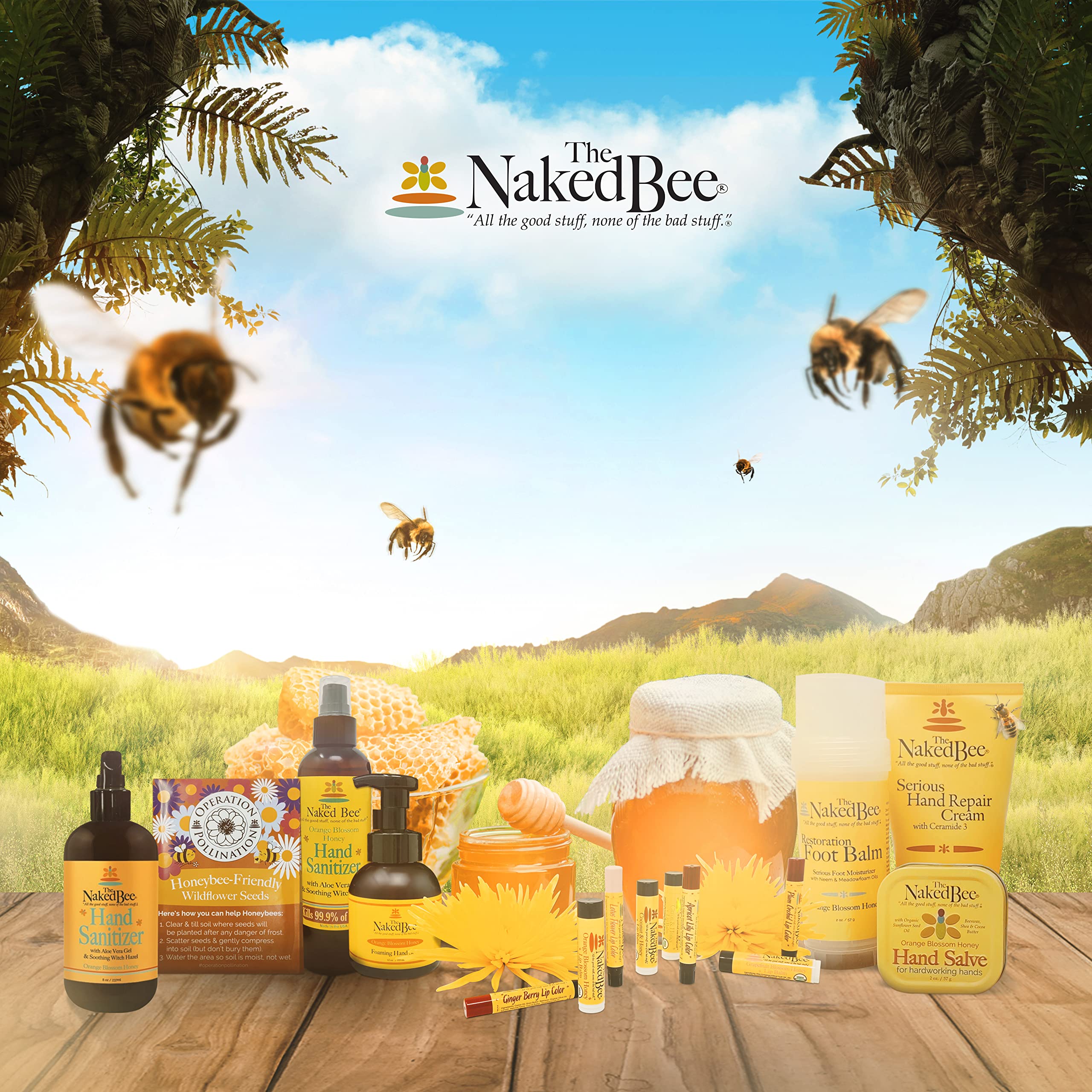 Hands massaging The Naked Bee lotion for smoother skin