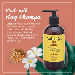 The Naked Bee Nourishing Body Lotion on forearm demonstrates hydrating skin after application.