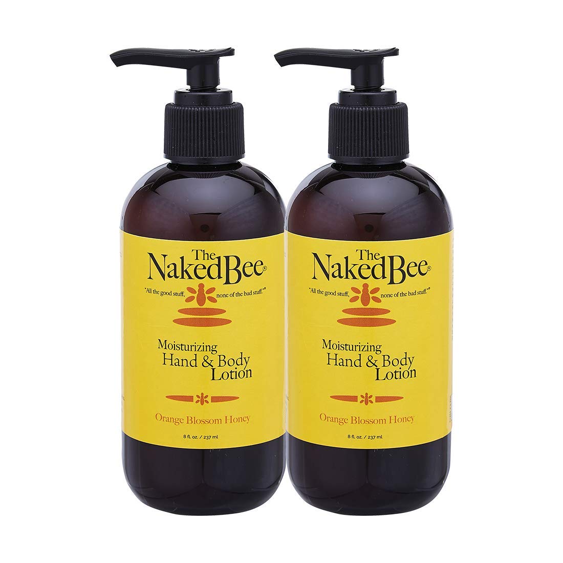 The Naked Bee Orange Blossom Honey lotion bottle provides daily moisturization for soft skin.