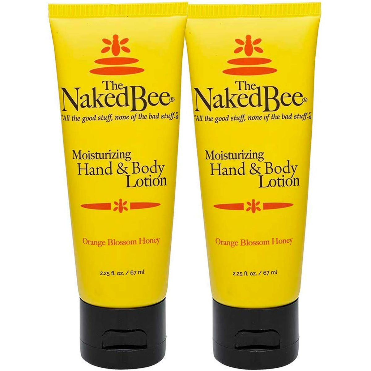 The Naked Bee orange blossom honey hand lotion 2-pack on display for daily hydration.