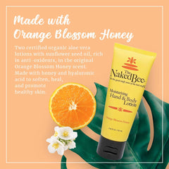 The Naked Bee lotion close-up highlights creamy texture for smooth skin care.