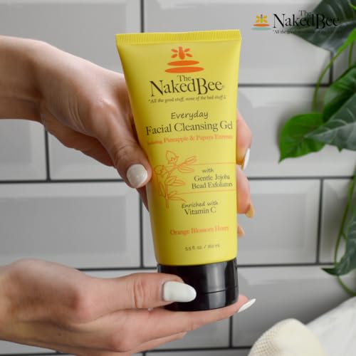 The Naked Bee orange blossom honey jar highlights nourishing ingredients for daily radiance.