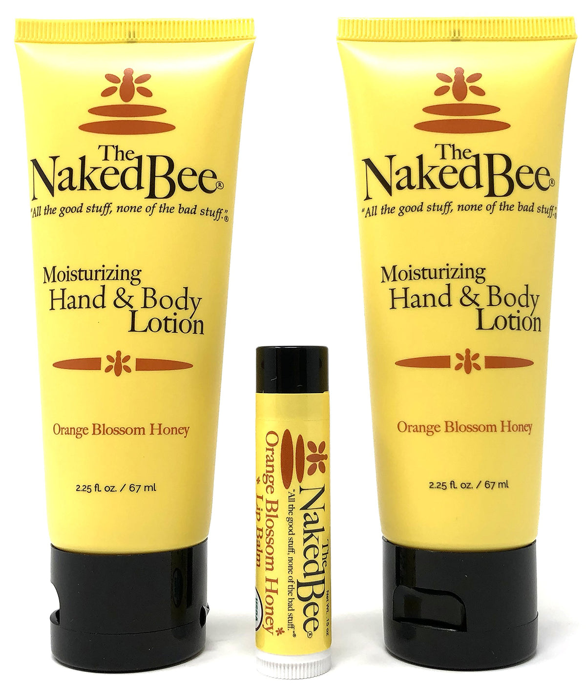 The Naked Bee Orange Blossom Honey Lotion bottle highlights hydrating, natural skin care for daily use.