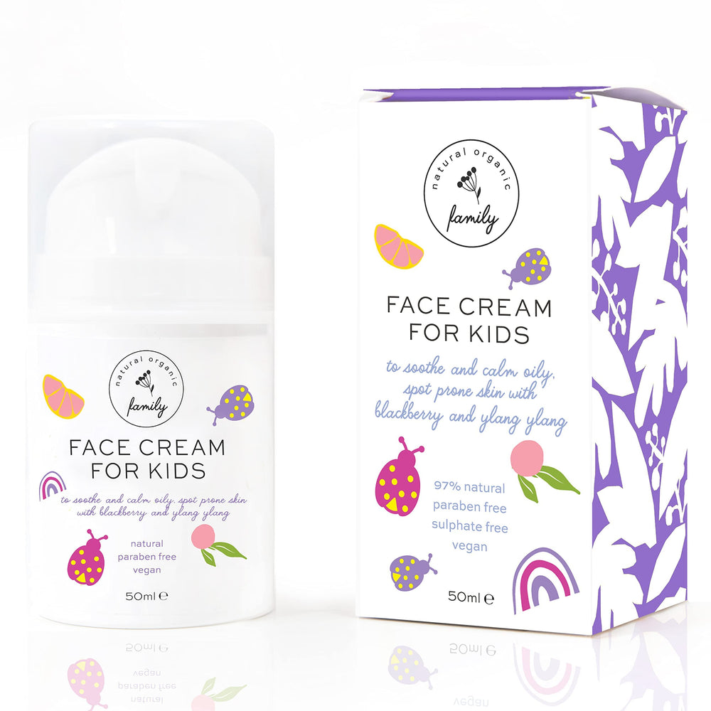 The Natural and Organic Family Gentle Face Cream UK made 50ml bottle for daily use.