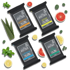 The Nobleman 4-pack packaging showcases convenient wipes for home or gym.