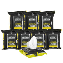 The Nobleman cleansing wipes close-up shows charcoal-infused surface for oil absorption