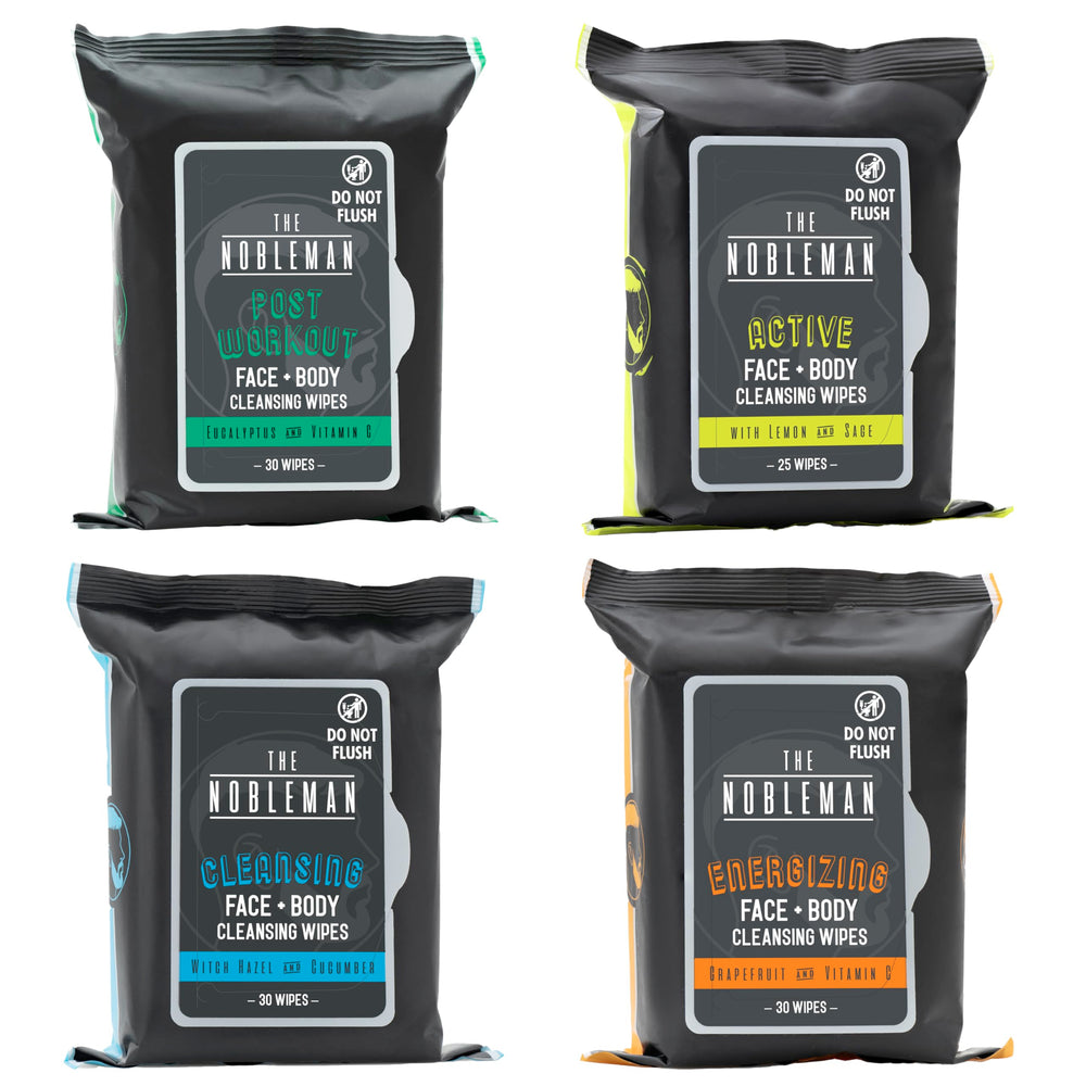 The Nobleman aloe-infused wipes with eucalyptus and lemon-sage for post-workout refreshment.
