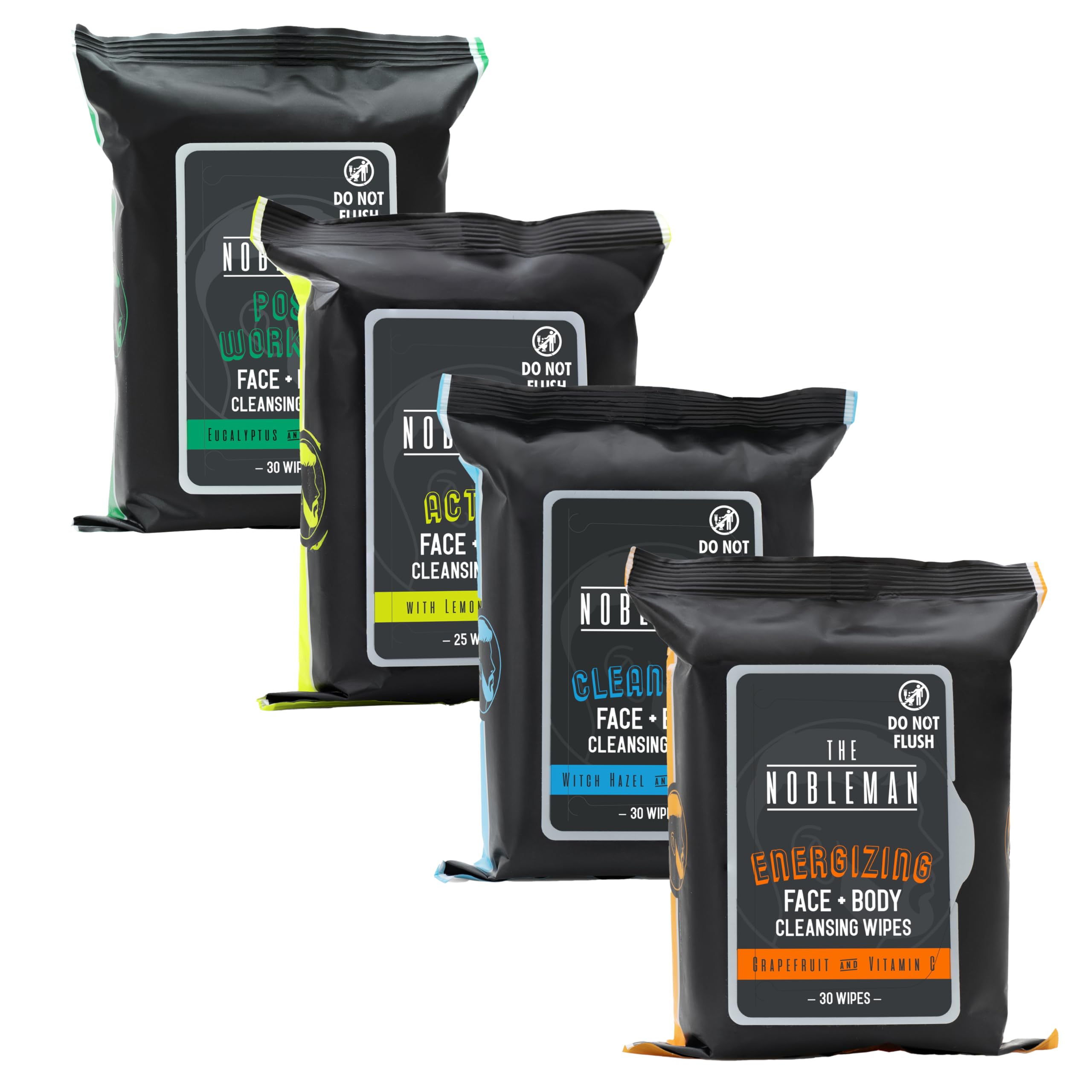 The Nobleman witch hazel and cucumber wipes cleanse skin on the go.