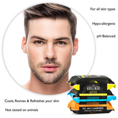 The Nobleman men's cleansing wipes outdoor-use scene in nature for post-activity refresh.
