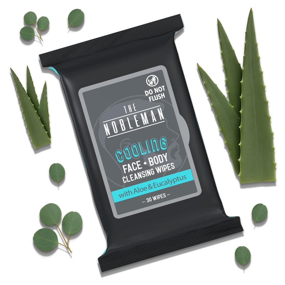 The Nobleman wipes body cleanse highlights a cooling wipe for post-activity refresh.