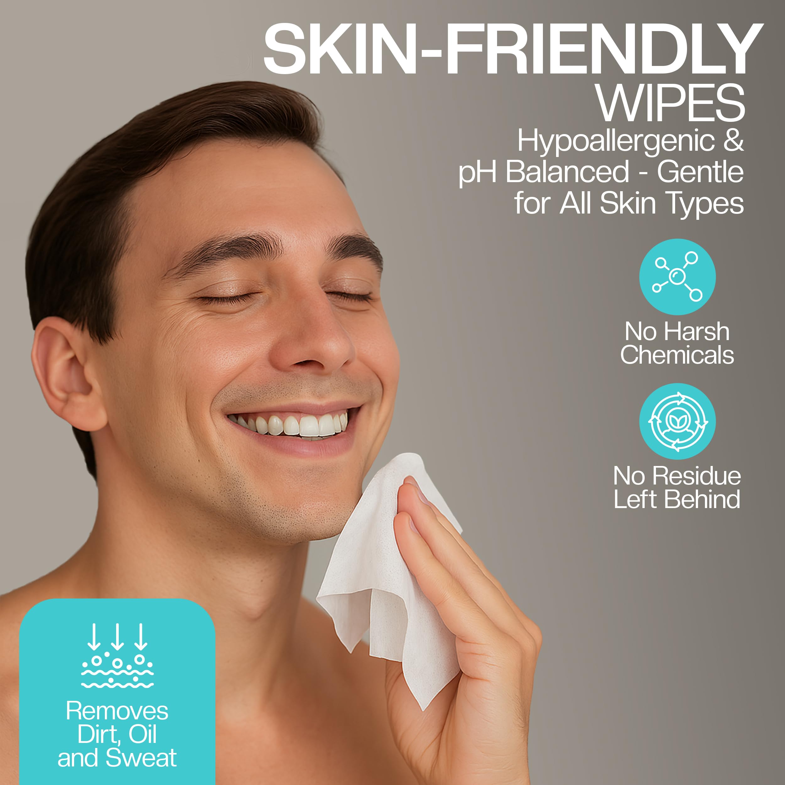 The Nobleman wipes dispense closeup shows easy pull and rapid cleanse.