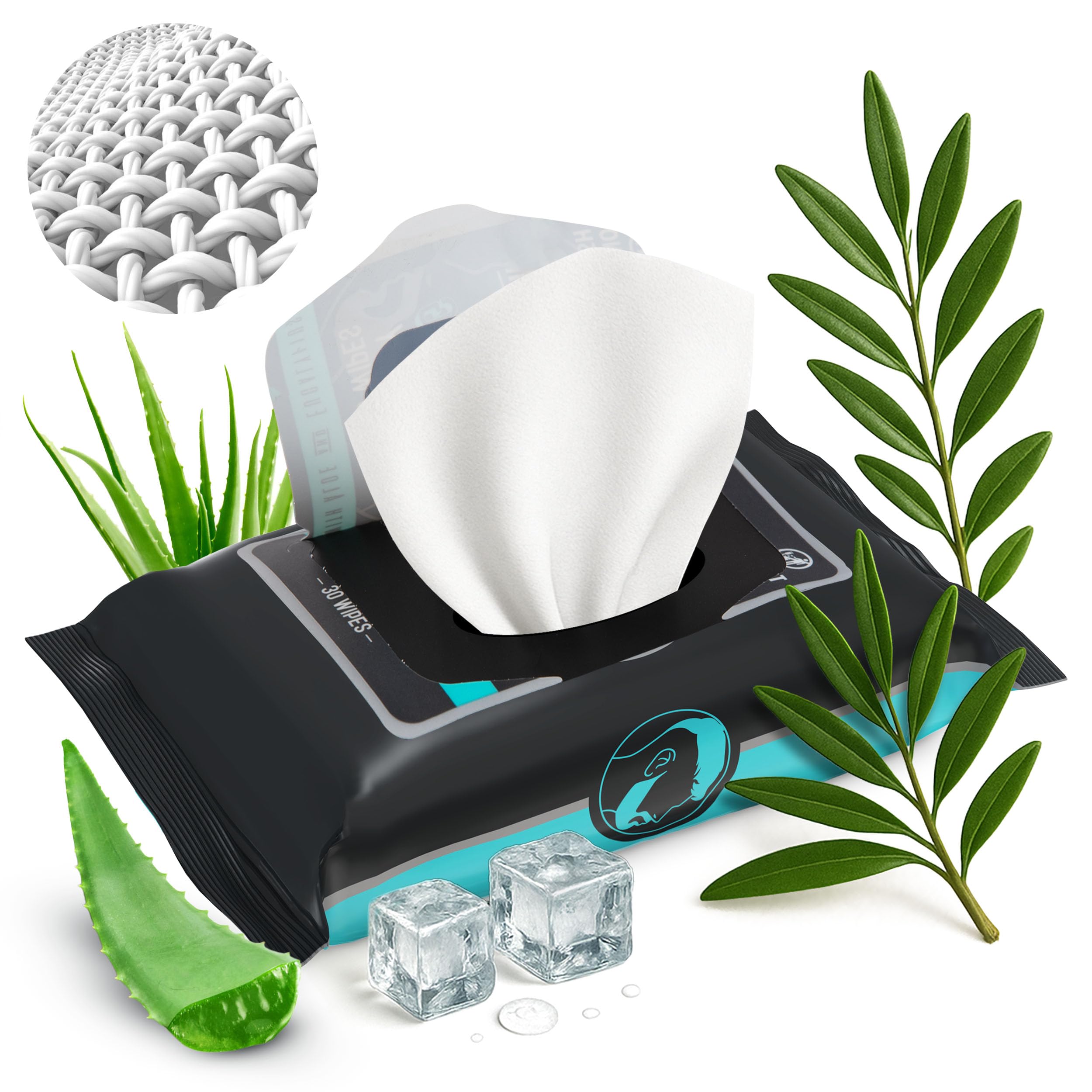 The Nobleman wipes soft swipe demonstrates gentle cleansing for sensitive areas.