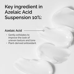 The Ordinary Azelaic Acid Suspension 10% cream texture shown for smooth daily use