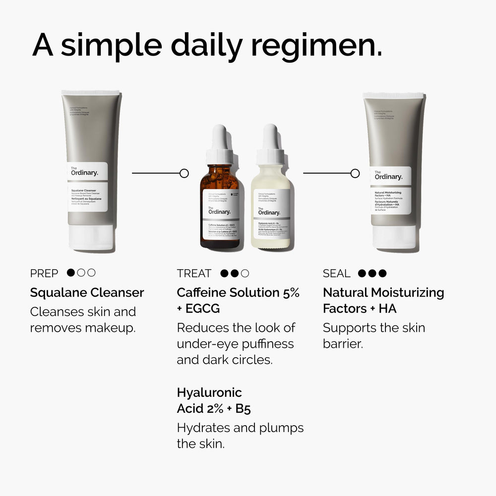 The Ordinary Caffeine Solution suitable for morning and night use.
