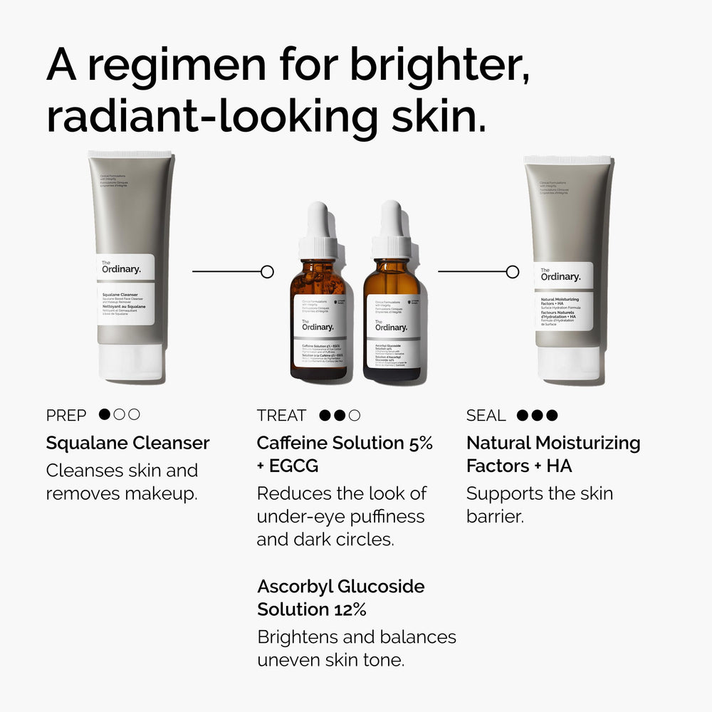 The Ordinary Caffeine Solution pump dispenser for easy daily dosing.