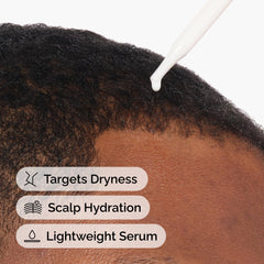 Daily leave-in scalp care routine shown for nighttime use.
