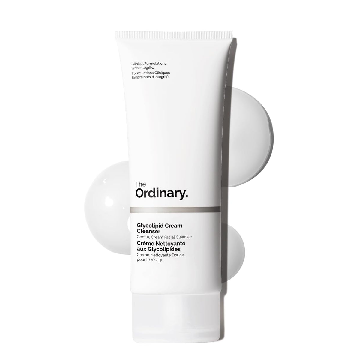 The Ordinary Glycolipid Cream Cleanser bottle ready for gentle makeup removal.