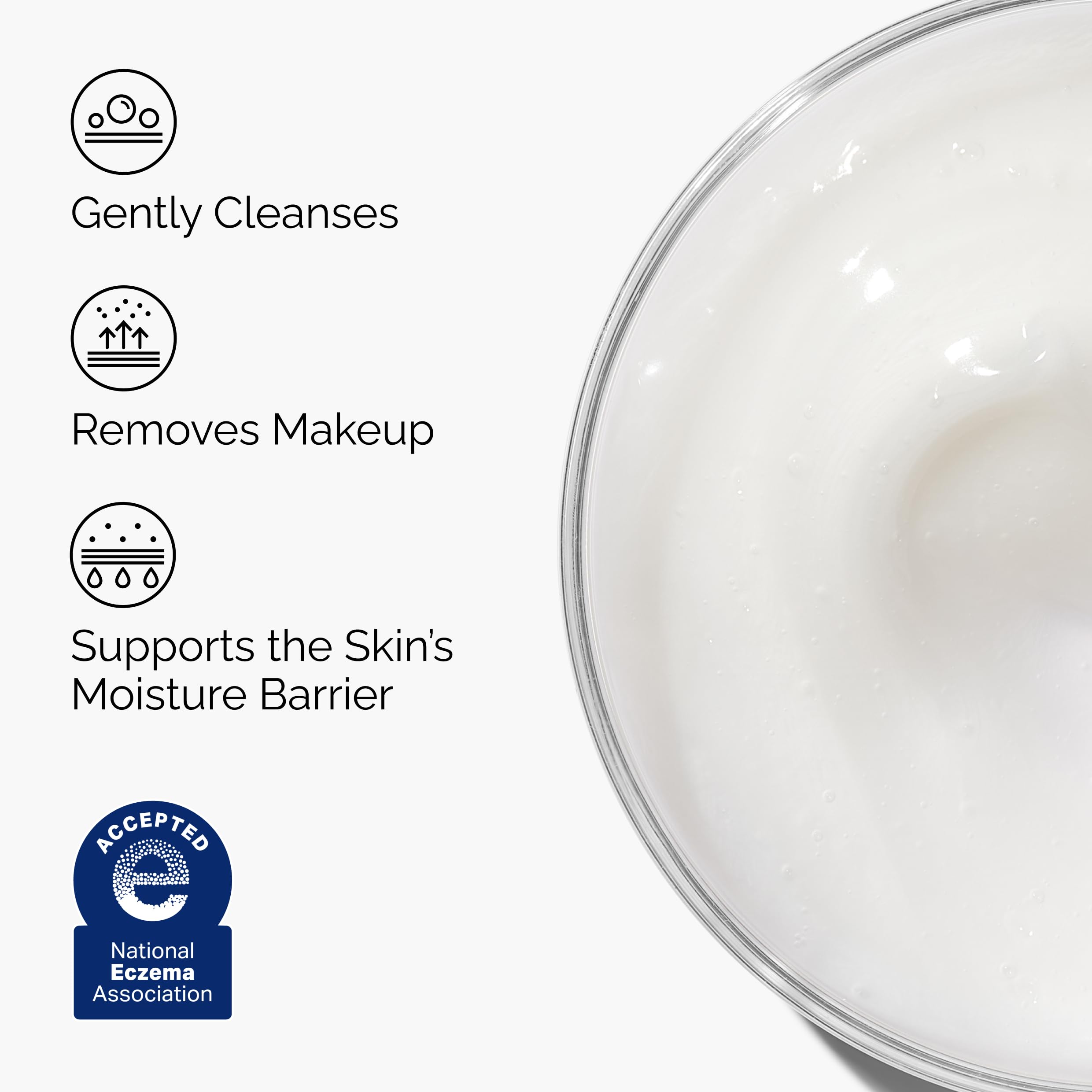 The Ordinary Glycolipid Cream Cleanser makeup removal close-up demonstrates gentle cleansing.
