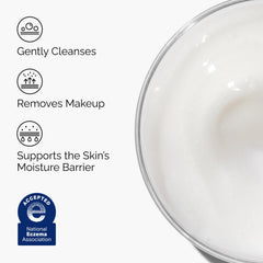 The Ordinary Glycolipid Cream Cleanser makeup removal close-up demonstrates gentle cleansing.