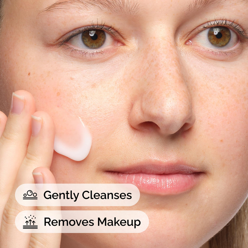 The Ordinary Glycolipid Cream Cleanser pump close-up highlighting easy, non-stripping use.