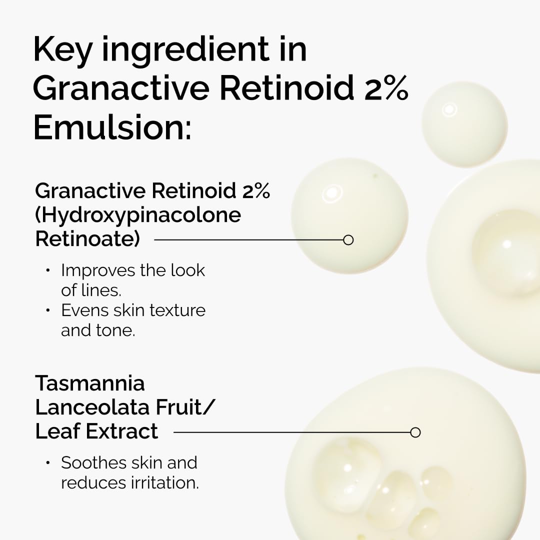 Close-up of The Ordinary Granactive Retinoid 2% Emulsion texture for smooth application.