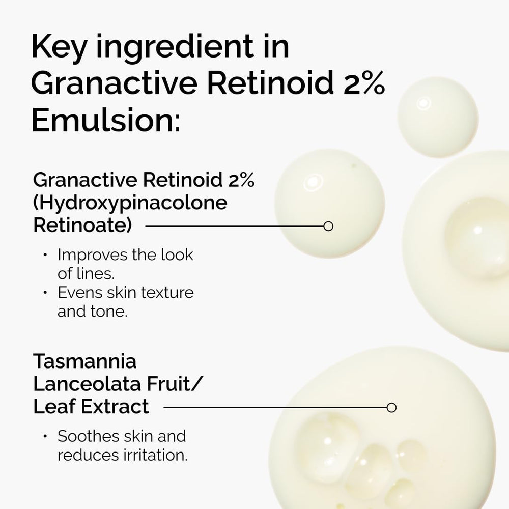 Close-up of The Ordinary Granactive Retinoid 2% Emulsion texture for smooth application.