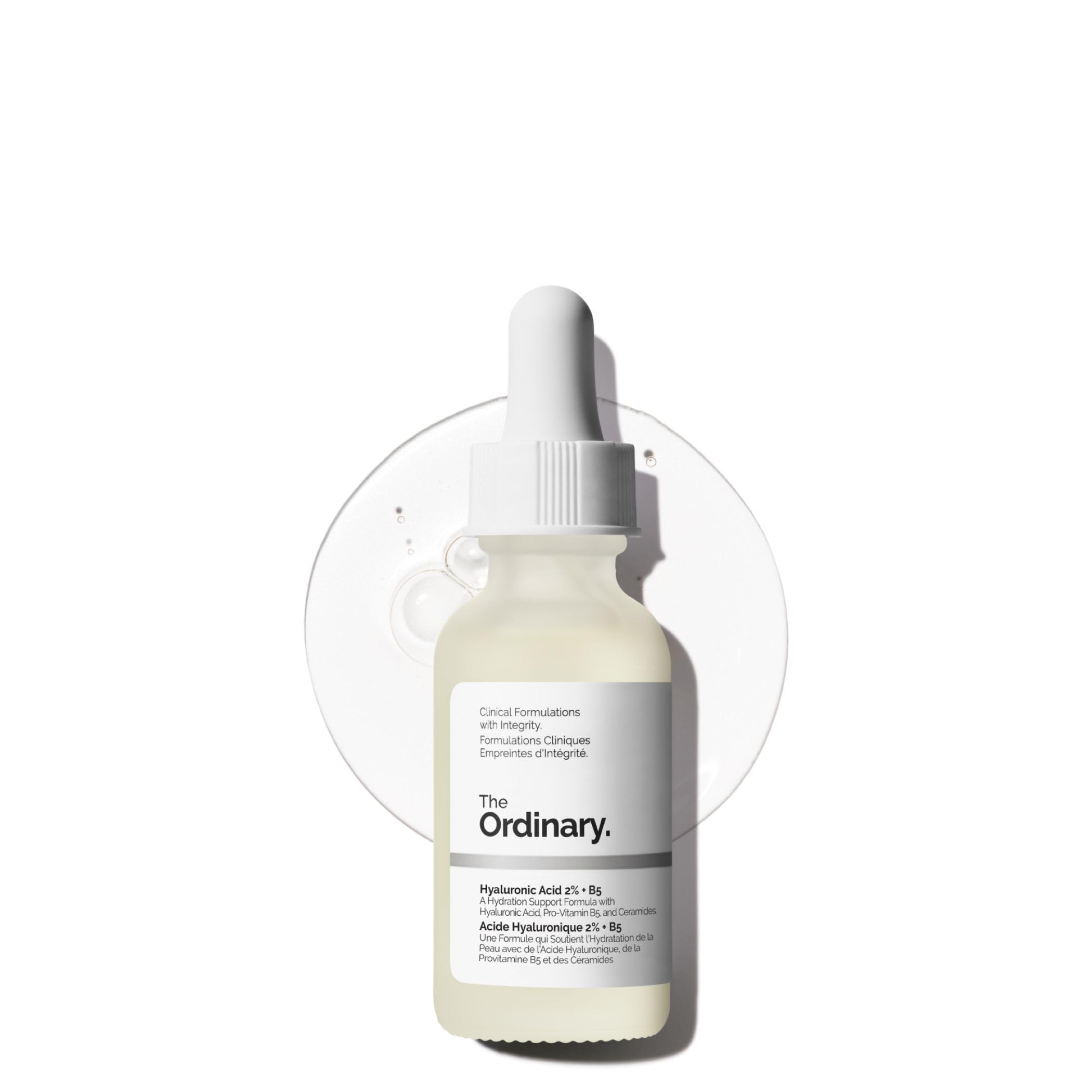 The Ordinary Hyaluronic Acid 2% + B5 bottle close-up highlighting hydration