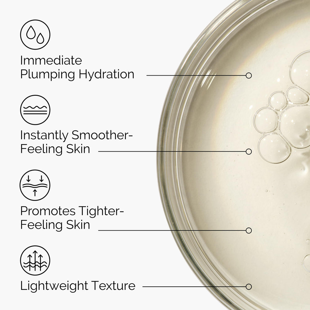 The Ordinary Hyaluronic Acid 2% + B5 swirled on skin showing multi-depth hydration