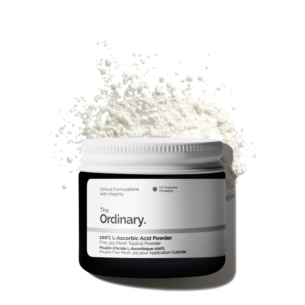 The Ordinary L-Ascorbic Acid Powder packaging for at-home brightening.