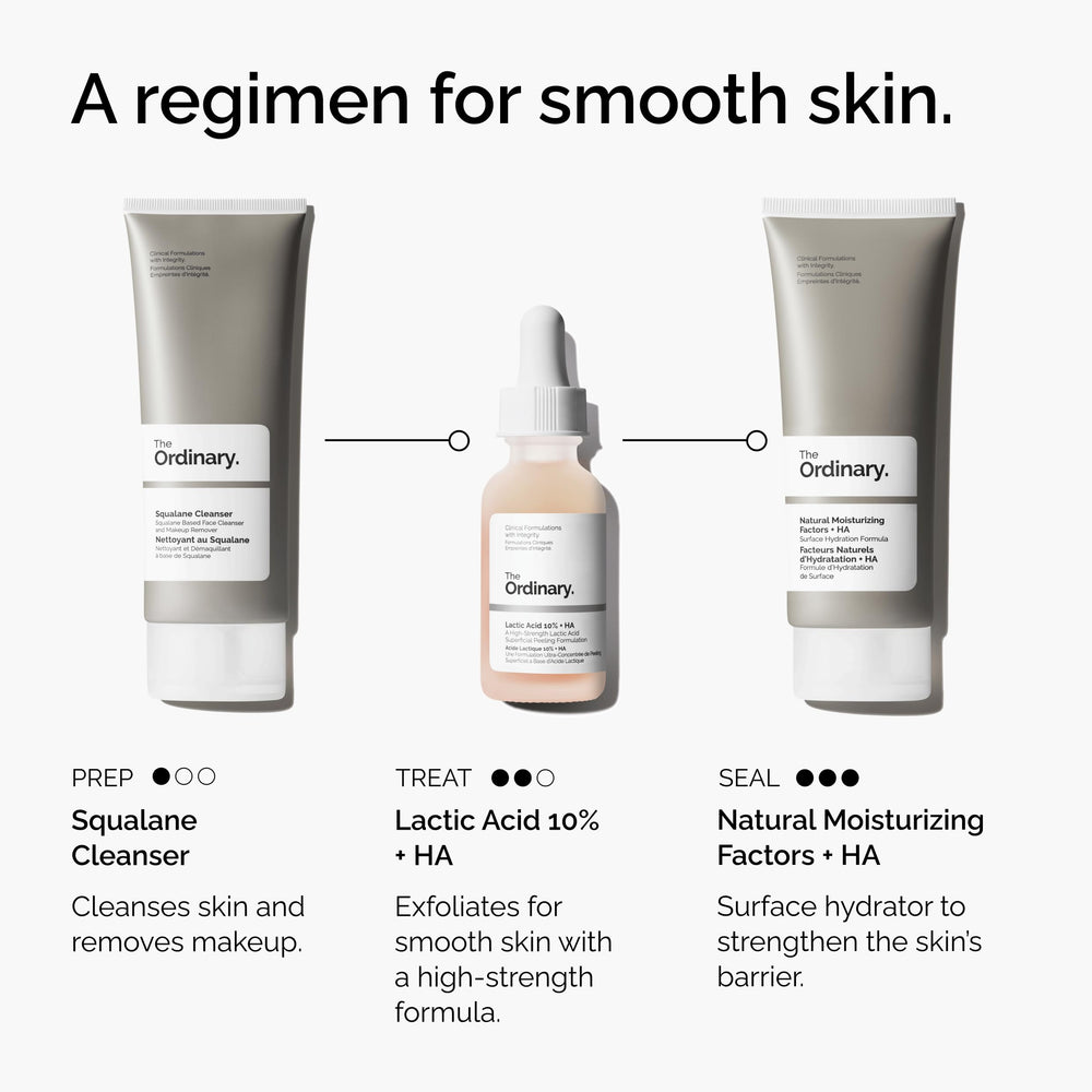 The Ordinary serum applied at night on clean skin demonstrates routine use.