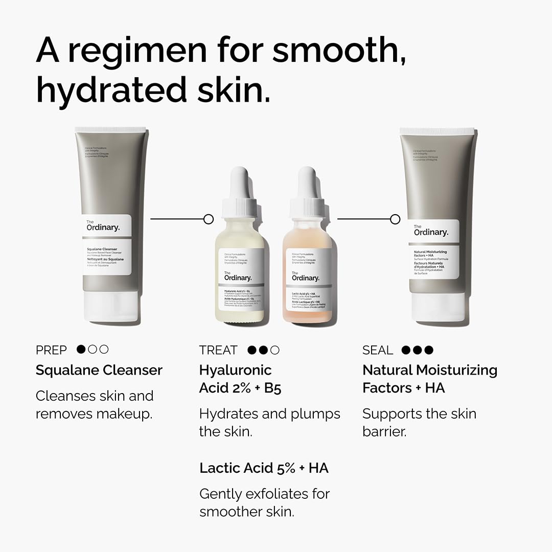 The Ordinary Lactic Acid 5% + HA pepperberry hint image underscores anti-irritant properties.