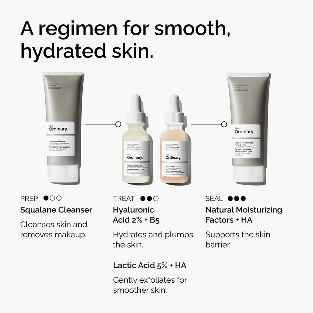 The Ordinary Lactic Acid 5% + HA pepperberry hint image underscores anti-irritant properties.