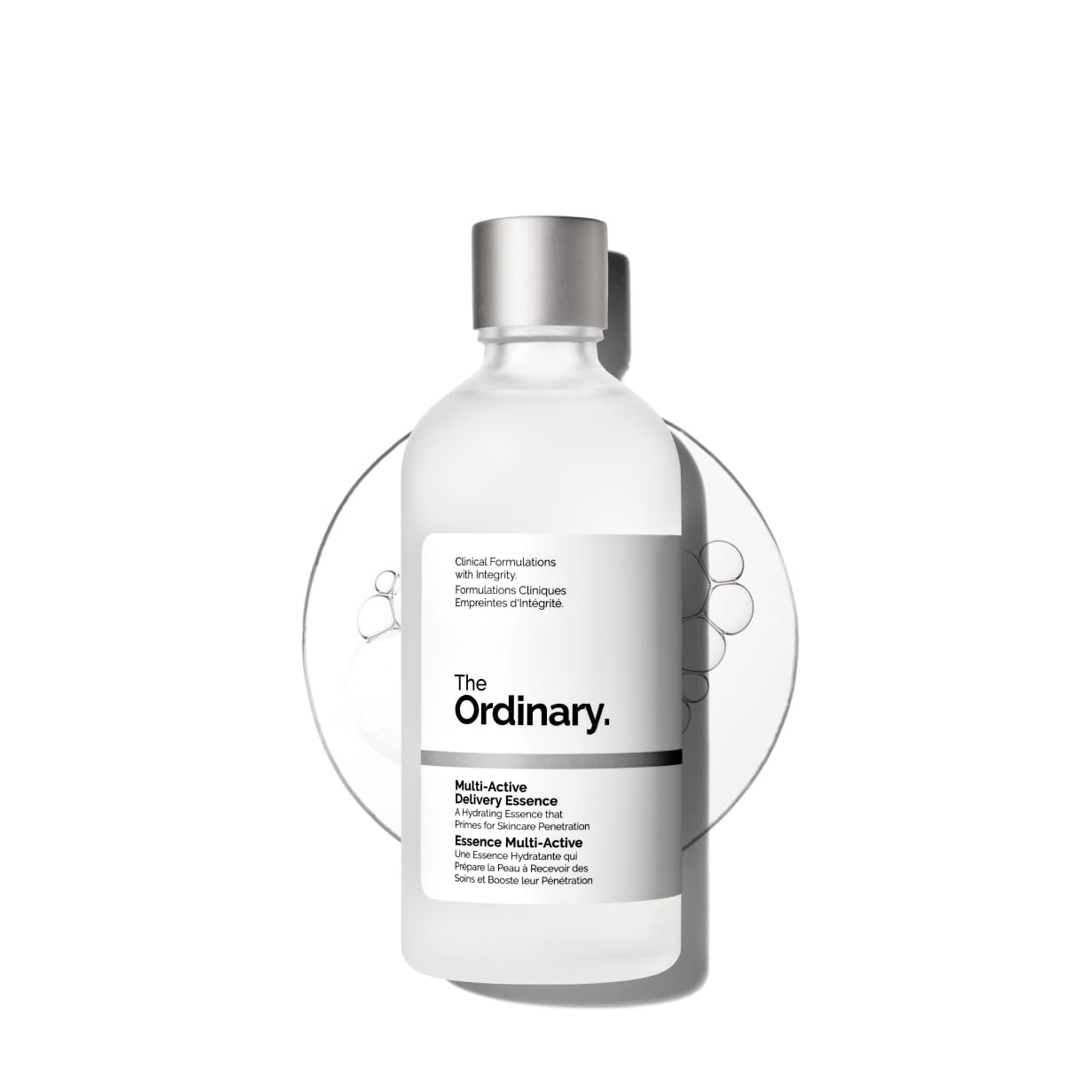 The Ordinary Multi-Active Delivery Essence bottle shows lightweight hydration for daily moisture.