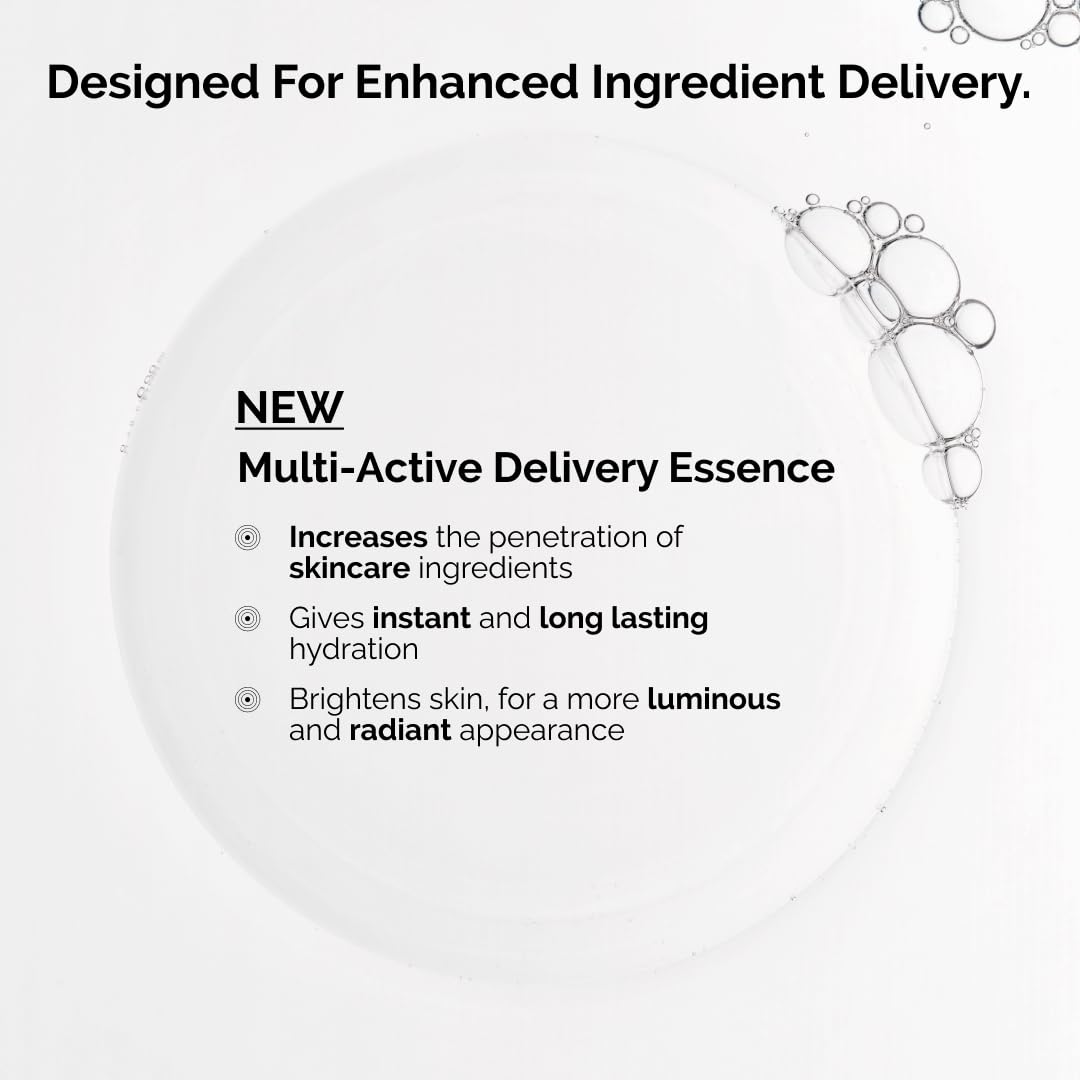 Close-up of The Ordinary essence texture, silky and fast-absorbing for smooth skin.