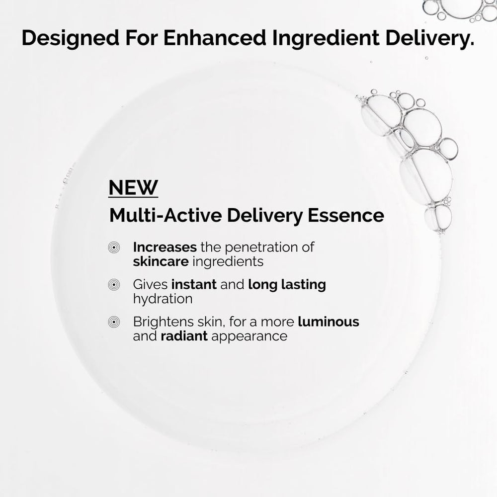 Close-up of The Ordinary essence texture, silky and fast-absorbing for smooth skin.