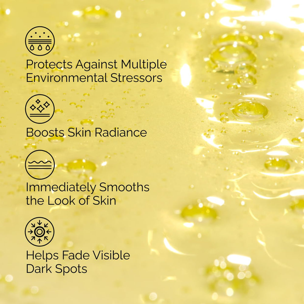 Close-up label of The Ordinary serum highlighting its antioxidant formula.