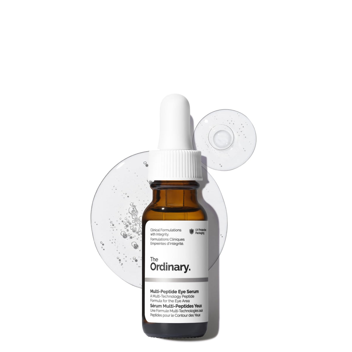 The Ordinary Multi-Peptide Eye Serum bottle close-up for eye-area care.