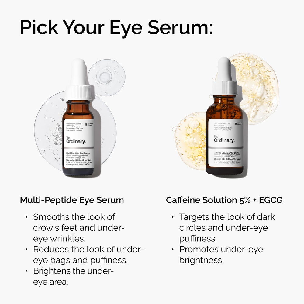 Serum on skin texture with brightness and smoother eye contour.