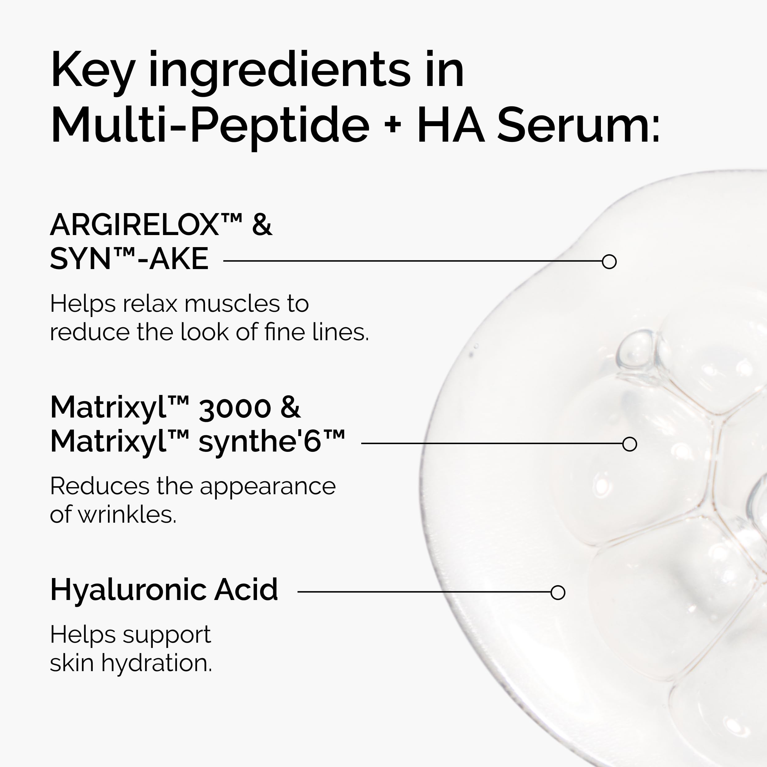 The Ordinary serum dropper ready for precise peptide and HA application.