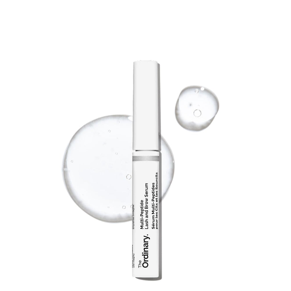 The Ordinary Multi-Peptide Lash & Brow Serum bottle close-up, highlighting density benefits