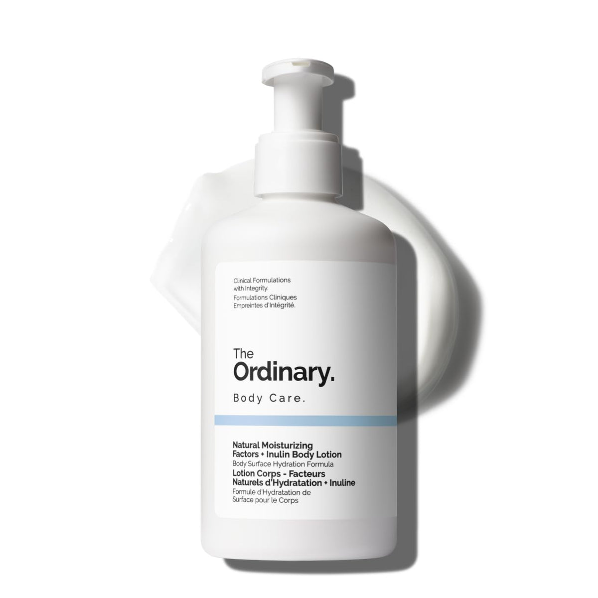 The Ordinary Natural Moisturizing Factors + Inulin Body Lotion jar front, daily hydration and barrier support.