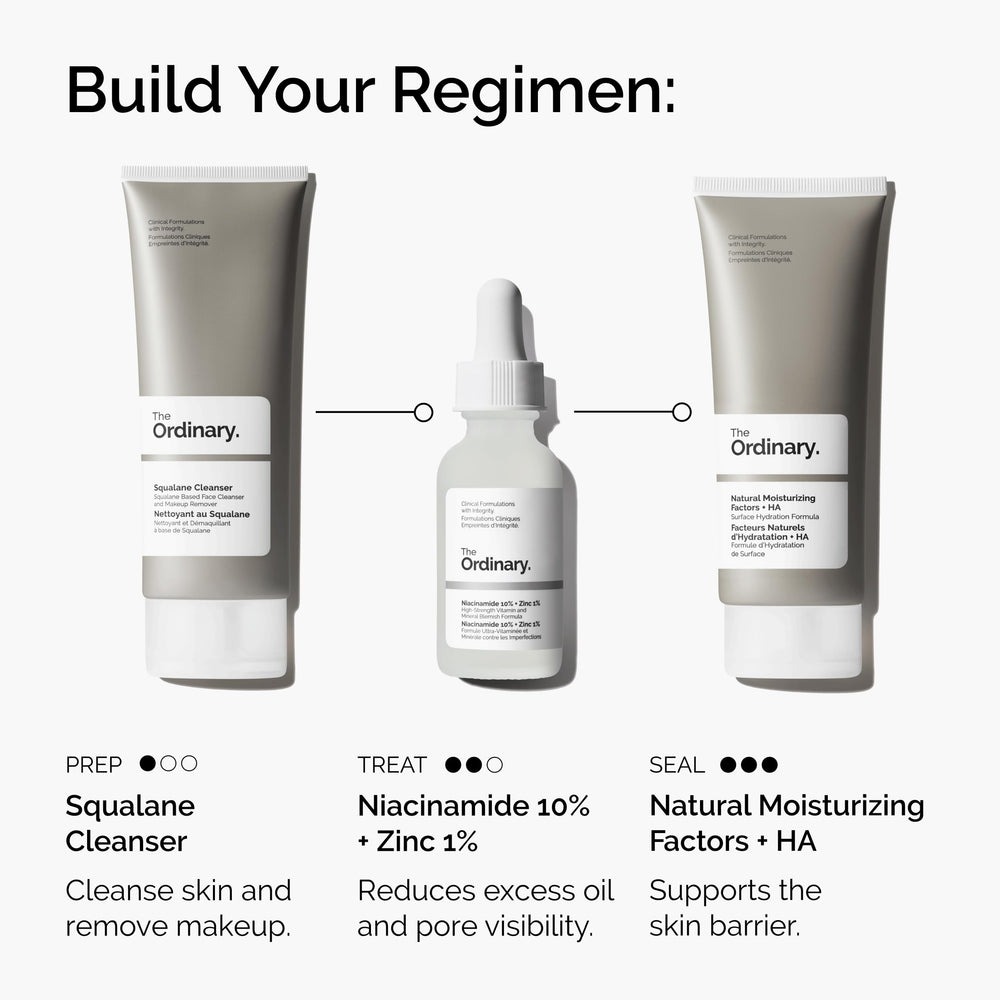 The Ordinary Niacinamide 10% + Zinc 1% lightweight hydration and barrier support.