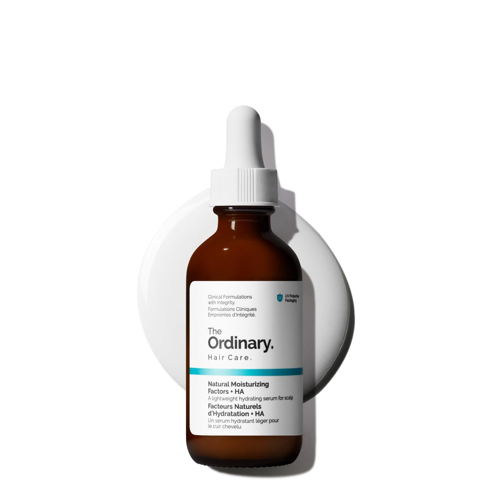 The Ordinary NMF + HA scalp serum bottle for lightweight hydration.