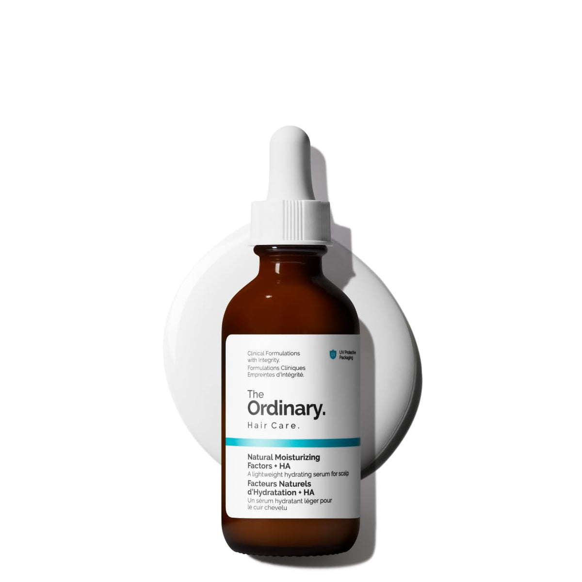 The Ordinary NMF + HA scalp serum bottle for lightweight hydration.