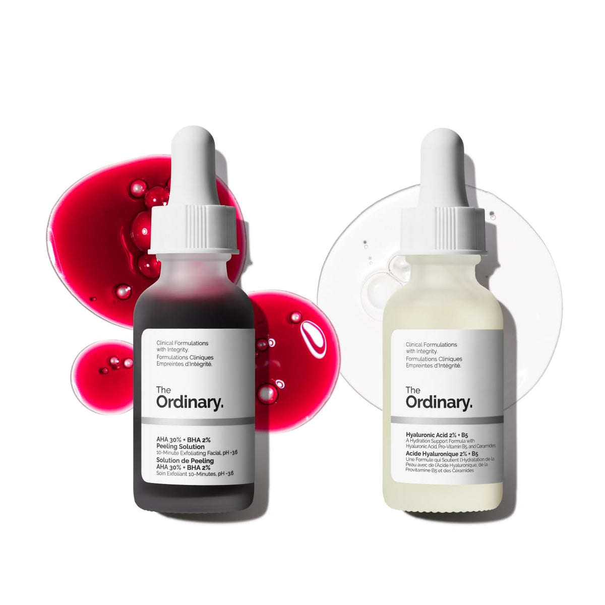 The Ordinary peeling solution bottle pour highlights exfoliation for a brighter complexion.