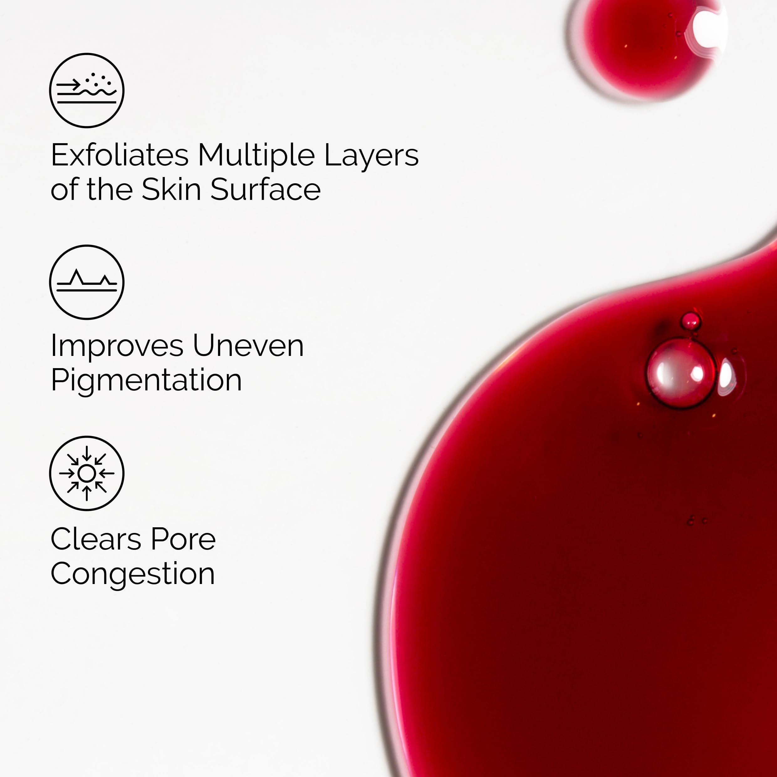 The Ordinary peeling solution texture close-up shows the active exfoliant in action.