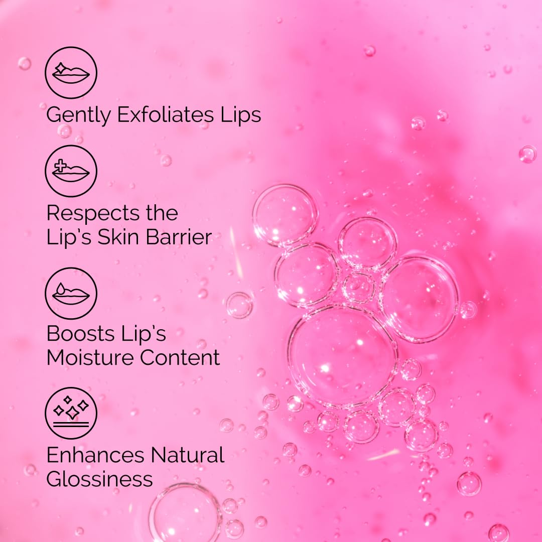 The Ordinary PHA lip serum night application on lips for hydration.