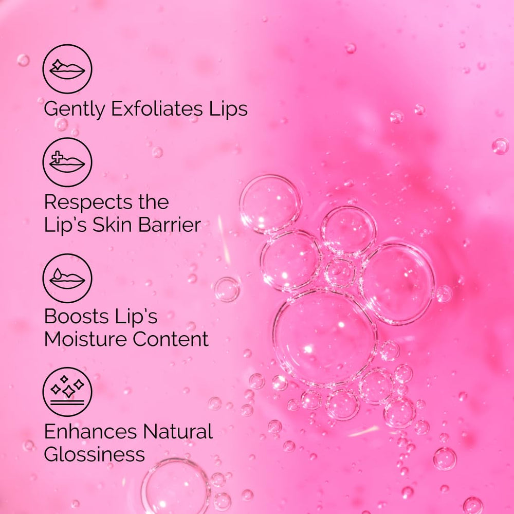 The Ordinary PHA lip serum night application on lips for hydration.