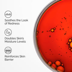 Bottle with cap off highlighting deep red hue from procyanidins' antioxidant content.